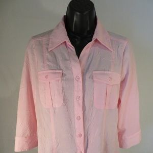 Croft & Barrow Pink Quarter Sleeve Top